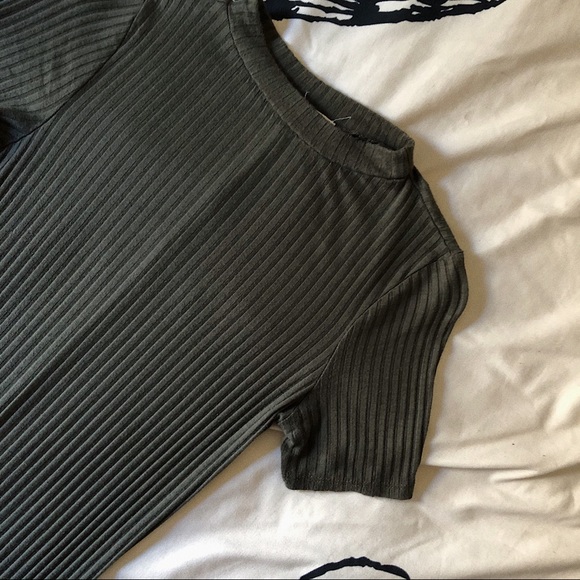 Iris Green Ribbed Bodycon Dress - Picture 2 of 7